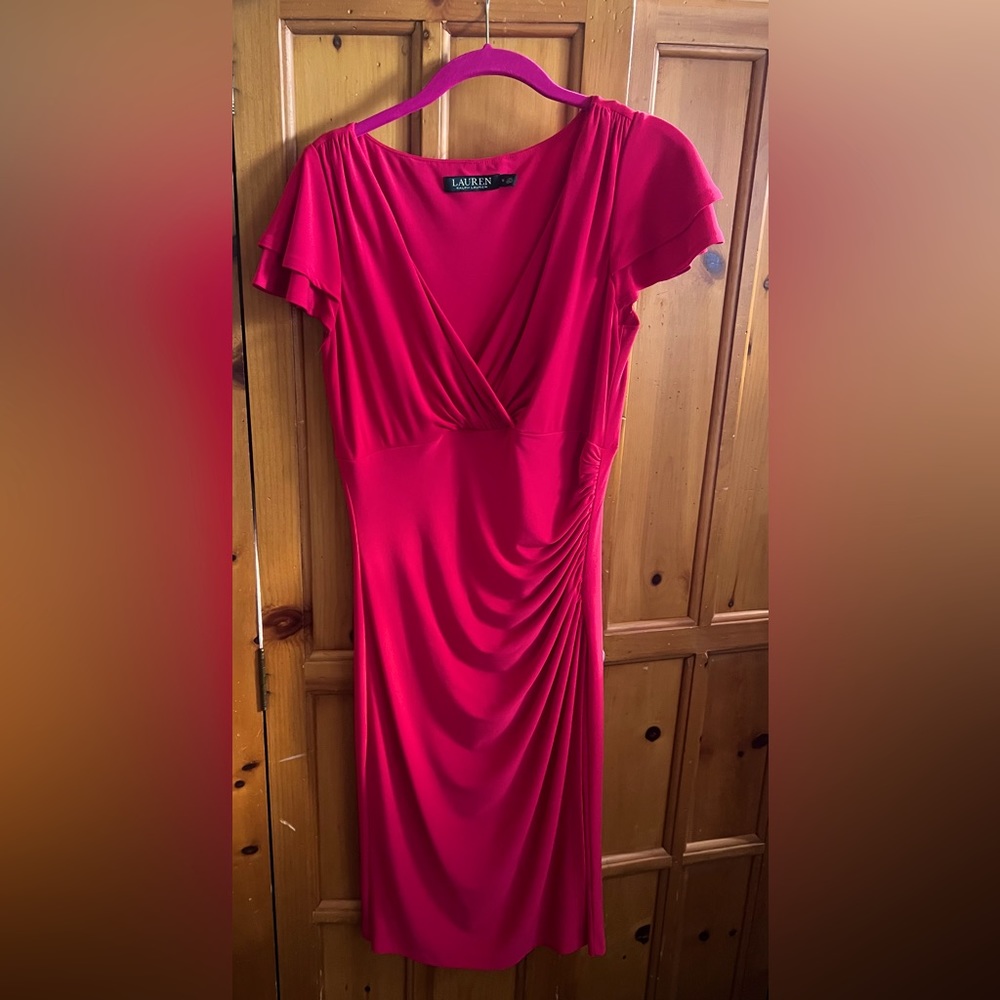 Pink Ralph Lauren dress.